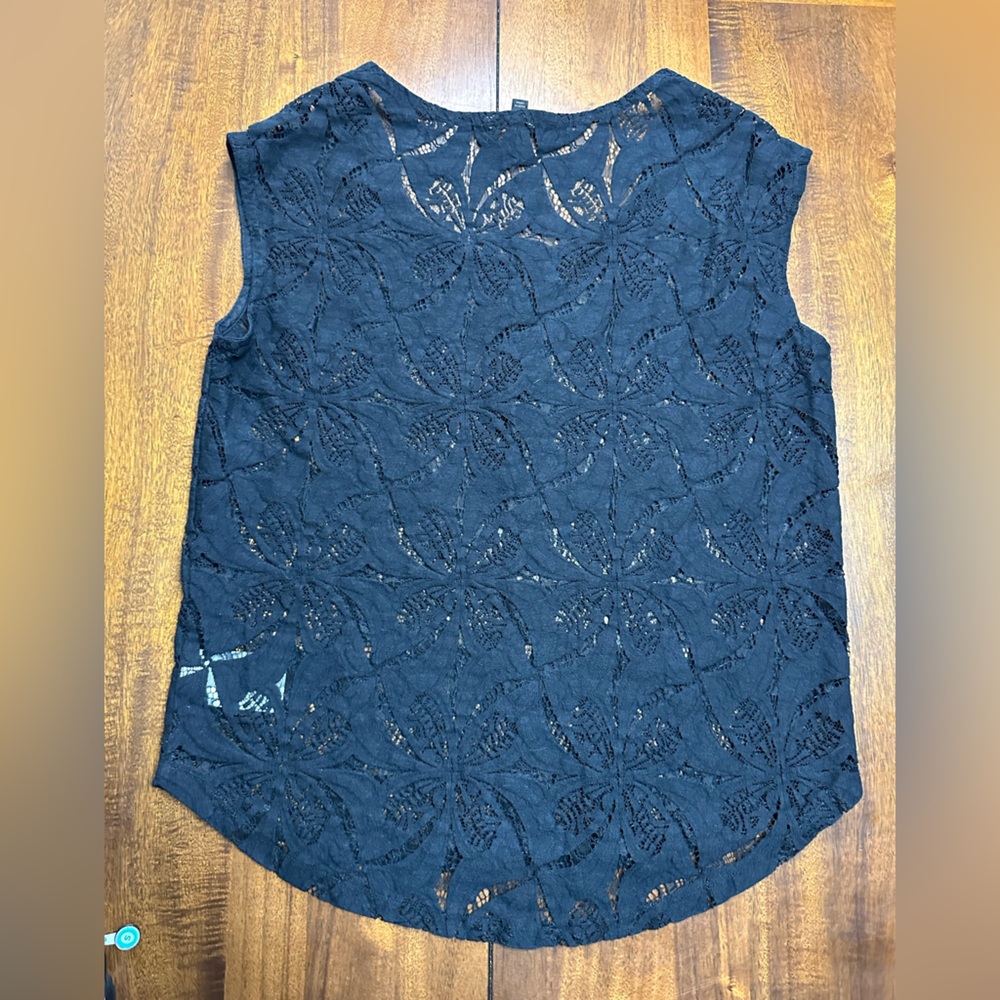 Banana Republic Black Lace Sleeveless Top Blouse Women’s M